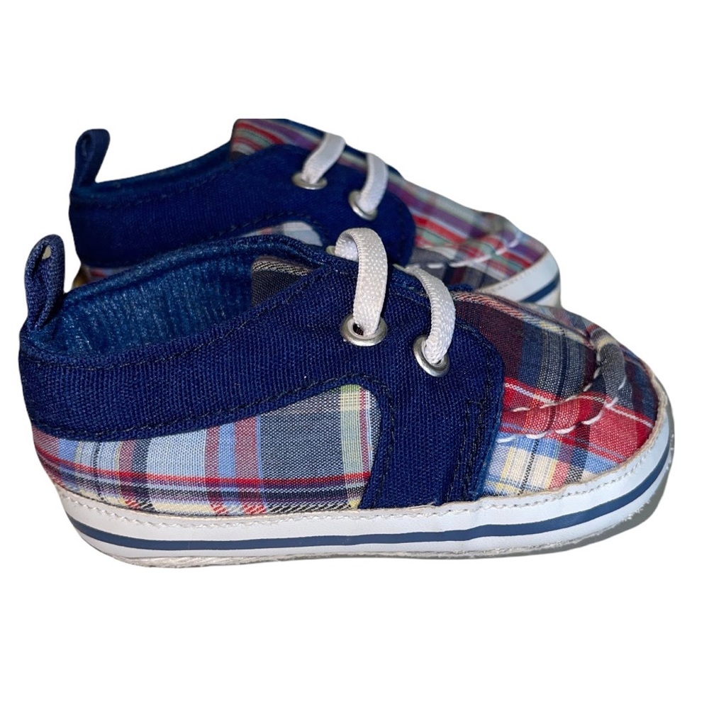 3-6M Baby Vision Baby Boy Plaid Shoes